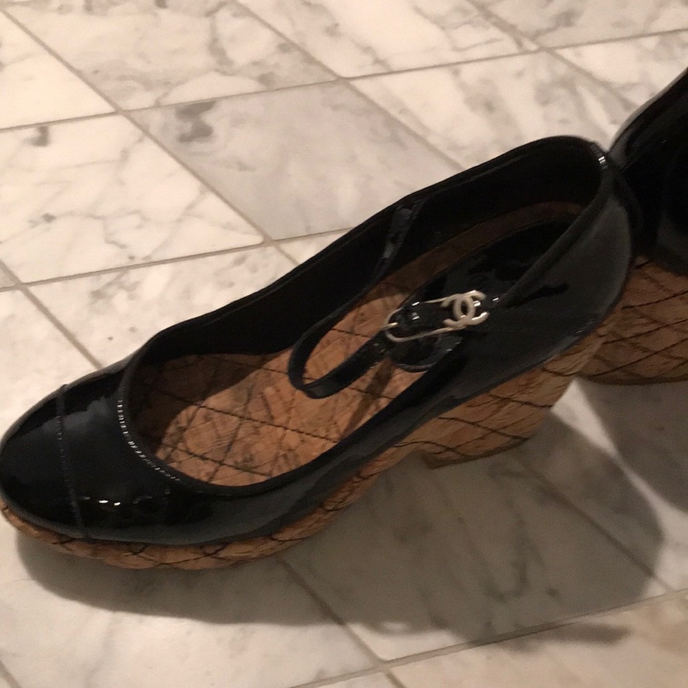 Patent leather Chanel Maryjanes.